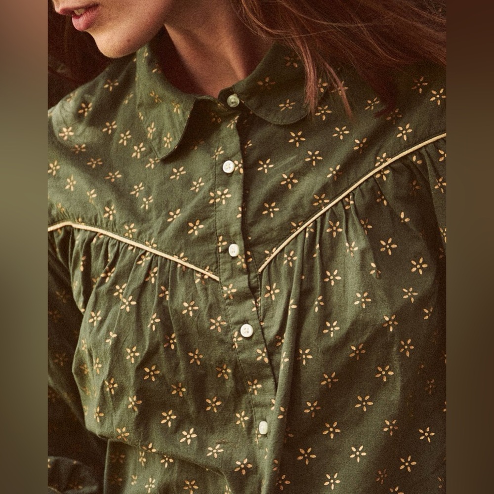 THE GREAT. Olive Green Button Down Shirt - Picture 14 of 15